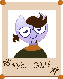 an illustrated polaroid of a cartoon moon with hair and glasses